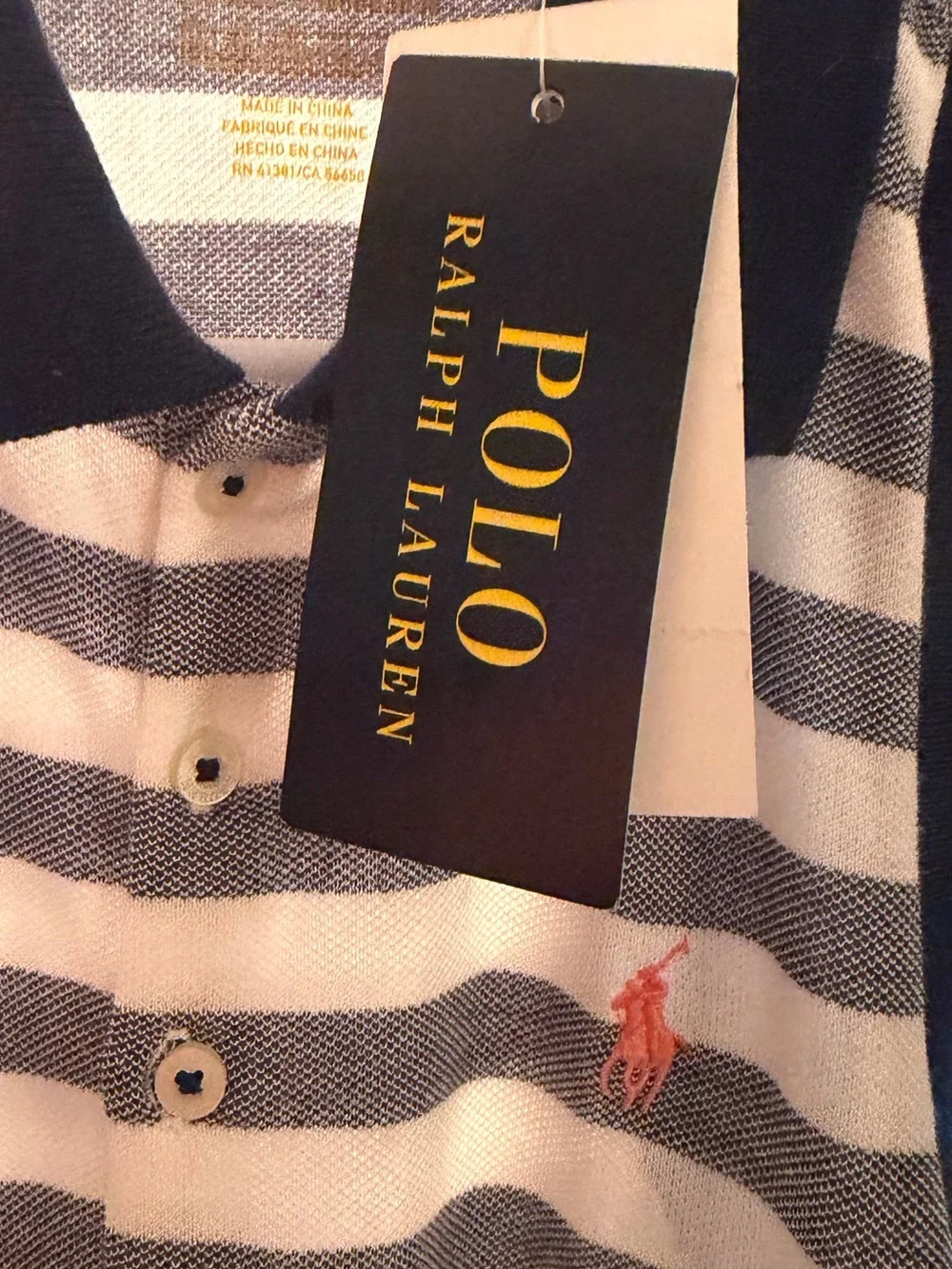 NWT Ralph Lauren Navy White Striped Sleeveless Polo Lace Pink pony Size XL 16